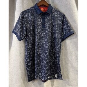 Ronald‎ McDonald House Golf Polo Mens Medium Blue Short Sleeve All Over Print